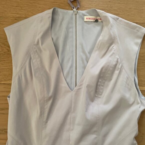 Rebecca Taylor Grey Fit and Flare Dress with Godets Size 2 - Picture 3 of 6